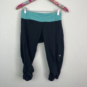 Lululemon dark gray/blue crop leggings size 6 // 2361